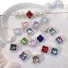 Broca cravejada de prata polvo multicolorido trevo de quatro folhas cristal zircônia pulseira de miçangas diy corrente de celular joia acessórios de miçangas