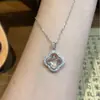 Collar Colgante de Plata de Ley S925 Nuevo Jade Espuma de Agua Trébol de Cuatro Hojas de la Suerte Estilo Europeo y Americano Moda Transfronteriza Cadena para la Clavícula