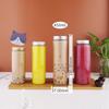 Garrafa PET descartável personalizada para milk tea tubo reto Garrafa plástica de celebridade da internet tampa de alumínio com tampa redonda 500ml garrafa de bebida selada