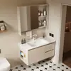 Almacenamiento lateral, cajones dobles redondeados, juego de gabinete de baño de aluminio tipo panal, gabinete para lavabo, tocador, impermeable y a prueba de humedad