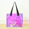 Bolsa Laser Pvc Transparente Tote Bag Impermeável Colorida Bolsa de Presente Bolsa de Mão Maquiagem Compras Bolsa de Gelatina Personalização