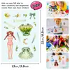 6 Piezas/Paquete Transfronterizo Nuevo Vestido para Niñas Disfraz Cara Cambiante Pegatinas Juguetes de Descompresión Hechos a Mano para Niños Pegatinas DIY Venta al por Mayor