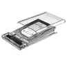 Caja de disco duro mecánico de estado sólido SSD transparente de 2,5 pulgadas para portátil, puerto serie SATA, USB 3,0, caja de disco duro móvil de alta velocidad