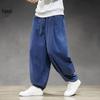 Calça Casual de Algodão e Linho Estilo Chinês Nova Masculina Solta Tamanho Grande Calça de Linho Respirável Amiga da Pele