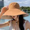 Sombrero de Pescador de Doble Cara para Mujer Estilo Japonés Sombrero de Protección Solar Estilo Coreano Verano Anti-UV Sombrero de Ala Ancha Sombrero de Sol que Cubre la Cara