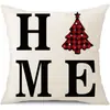 Juego de Fundas de Almohada Transfronterizas para Navidad Europea y Americana, Funda para Cojín de Sofá de Sala de Estar, Funda para Almohada de Cintura con Reno Papá Noel Árbol, Suministro de Fábrica