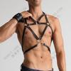 Arnés de cuero punk transfronterizo sexy para hombre, correa de pecho ajustable de personalidad, correa para el hombro, pulsera para hombre, conjunto de arnés