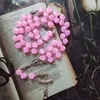 Aliexpress Joyería Moda Perlas Cuadradas Rosas Cadena Larga de Perlas Collar Retro de Doble Cara con Rosa Cadena para Suéter