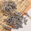 Mezclado Plata Antigua Plata Brillante Abalorio Espaciador Colgante DIY Accesorios de Joyería Abalorio Tubo Codo Flor Bandeja Espaciador Colgante Tres Vías Medio Brazalete
