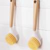 Cepillo para ollas con mango de imitación madera cepillo para ollas de cocina cepillo para ollas de mango largo cepillo para ollas de cocina universal artefacto para ollas no lastima la mano cepillo para ollas al por mayor