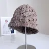 Gorro Tejido Retro Tie-Dye Hueco Estilo Coreano para Mujer Otoño Versátil Casual Gorro de Punto Cubre Cabeza Elegante Gorro para el Frío Moderno