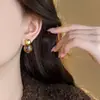 Pendientes Retro Maillard para Mujer, de Alta Gama, Lujo Accesible, Pendientes de Nicho, Novedad Otoño e Invierno 2025, Joyería Elegante para Orejas, Venta al por Mayor
