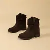 Botas modernas para aumentar la altura para personas menudas, otoño e invierno 2026, botines para aumentar la altura, botas de plataforma plisadas Maillard