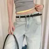 Diseño de estilo coreano sentido de diseño cinturón de cintura delgado para mujer nicho simple con falda jeans con decoración ceñidor de cintura pequeño accesorio de cinturón de cuero