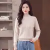 Suave Versátil Holgado de Cuello Medio Alto Color Sólido Tejido Esta Temporada Primavera Otoño Invierno Nueva Llegada Morado