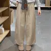2075 Pantalones de Maternidad Nuevos con Cordón, Pantalones de Corte Curvo para Otoño, Pantalones Anchos Casuales Sueltos, Pantalones Largos Adelgazantes y Versátiles