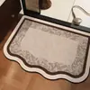 Alfombrilla de Baño de Tierra de Diatomeas Detallada con Etiqueta Temu, Alfombrilla Absorbente de Agua para Entrada de Baño, Alfombrilla Antideslizante para Inodoro y Baño