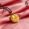 Pingente Pixiu Banhado a Ouro Novo Estilo com Design que Atrai Boa Sorte, Estilo Levemente Luxuoso, Joia de Colar Trançado para o Ano de Nascimento