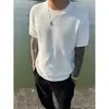Estilo Old Money Tejido Hueco Seda de Hielo Manga Corta Ropa de Verano para Hombre Fresca Transpirable Malla Camiseta de Media Manga