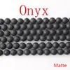 Cuentas Sueltas Cuentas Redondas DIY Pulsera Tejida a Mano Collar Pendientes Accesorios de Joyería Venta al por Mayor Ágata Negra Mate Esmerilada