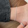Tornozeleira Fan Zhiqiao Estilo Coreano Prata Esterlina S925 Zircônia Full Diamond Simples Ins Nicho Xiaohongshu Douyin