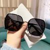 2024 novo protetor solar óculos de sol transfronteiriços moda feminina sentido high-end grande armação pequeno óculos de sol anti-ultravioleta fino flash