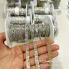 Tiras de Pedrería Adhesivas Termofusibles, Pegatinas de Pedrería para Bricolaje con Adhesivo Posterior, Cadenas de Encaje de Pedrería Hotfix, Pegatinas Autoadhesivas de Cristal, Tiras de Pedrería, Pedrería de Código de Barras