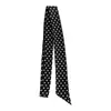 Lenço de Seda com Bolinhas Pretas Lenço Quadrado Pequeno de Luxo High-End Lenço de Pescoço Feminino Faixa de Cabelo Outono Novo Versátil na Moda Combinando com Camisa