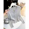 Blusa de tricô fina e estilosa, estilo coreano, casual, de manga longa, com proteção solar, para mulheres, nova coleção de outono 2026, design simples e elegante com gola redonda