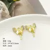 Brincos de Design de Nicho com Zircônia em Formato de Coração e Pingente de Laço Acessórios DIY de Alto Padrão Estilo Frio de Design de Nicho