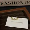 Anillo de Flor de Zirconia de Diseño Estilo Francés para Mujer, Anillo Abierto Ajustable de Diamante Brillante de Nicho para Dedo Índice, Anillo Versátil de Lujo Ligero