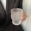 Colección de vidrio nicho medio-antiguo apilable con relieve de girasol Vidrio patrón Glaciar Taza burbuja jugo taza de café