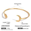 Pulseira Sol e Lua Europeia e Americana Wanxing Luz de Luxo Alta Qualidade Ouro 18K Aberta Joias Transfronteiriças Design de Nicho