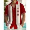 2026 Camisa masculina casual de verão nova e estilosa, feita sob medida, com estampa digital e manga curta