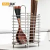 Suporte de Hashi de Parede para Hashis de Aço Inoxidável, Utensílios de Cozinha, Gaiola para Colher e Hashi, Prateleira de Armazenamento sem Furos