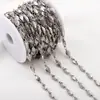 Corrente da Série Retrô de Luxo Leve Estilo Europeu em Aço Inoxidável, Padrão de Pergaminho Dourado Trevo de Quatro Folhas Corrente Geométrica Acessórios para Colar DIY