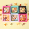 Juguetes de Comida Realistas en Miniatura Caja Flotante con Pegatinas Planas de Resina Accesorios para Funda de Teléfono Hechos a Mano con Pegamento de Crema
