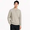Camisa polo de punto con cuello para hombre estilo Old Money, sensación de lujo ligero europeo y americano, nuevo suéter de manga larga para primavera y otoño para hombre