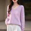 Hong Kong y American Apparel/Suéter de Lana Cachemir Polar Ratio Dorado Tejido sin Costuras Top Manga Larga para Mujer Cuello en V Ropa Interior
