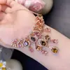 Novo Colar de Turmalina Natural com Cores Lindas, Cristalino, Prata 925 Finamente Incrustada, Atacado do Fabricante, Pedra Principal 4X6Mm