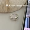 Estilo K de Joyería Sencilla de Plata Anillo de Lava Asimétrico de Plata de Ley S925 Anillo Abierto Ajustable para Mujeres Ins