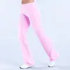 Calças DF Transfronteiriças Sem Costura de Cintura Baixa Flare Cintura Alta Controle de Barriga para Corrida Fitness Ciclismo Esportes ao Ar Livre Calças de Yoga