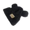 Chapéu de tricô irmão gato moda adulta estilo coreano solto fofo orelha de urso com letra chapéu de lã engrossado feminino