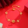 Colar de Cintura Pequeno para Mulheres Que Não Desbota por Muito Tempo, Pulseira de Latão Artificial de Nova Coleção de Verão com Estilo Chinoiserie, Ouro de Areia Vietnamita