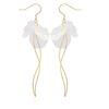 Estilo Coreano Estilo Fresco Pendientes Largos de Flor de Acrílico Cruzada para Mujer Bohemios Esmerilados Pétalo Pendientes Geométricos