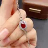 Pulseira de Topázio Natural Amazon Transfronteiriça Prata S925 Pedra Principal 6*8 Joia de Luxo Venda Direta da Fábrica