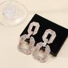 Pendientes geométricos exagerados con diamantes de aleación transfronterizos, pesados, para mujer, venta al por mayor, pendientes vintage de temperamento para novia