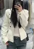 Jaqueta elegante estilo retrô com gola alta para mulheres, nova versão coreana para o início do outono de 2026, jaqueta versátil casual solta com zíper