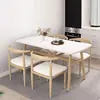 Apartamento individual mesa de comedor pequeña silla nórdica combinación madera maciza moderna apartamento pequeño hogar mesa y silla pequeña para cafetería exterior