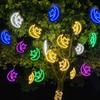 Luminária Externa Luminosa Estrela de Cinco Pontas Lua Padrão Floco de Neve Formato Lâmpada À Prova D'água Iluminação Pública Feriado Pendurar Árvore Lâmpada Decorativa